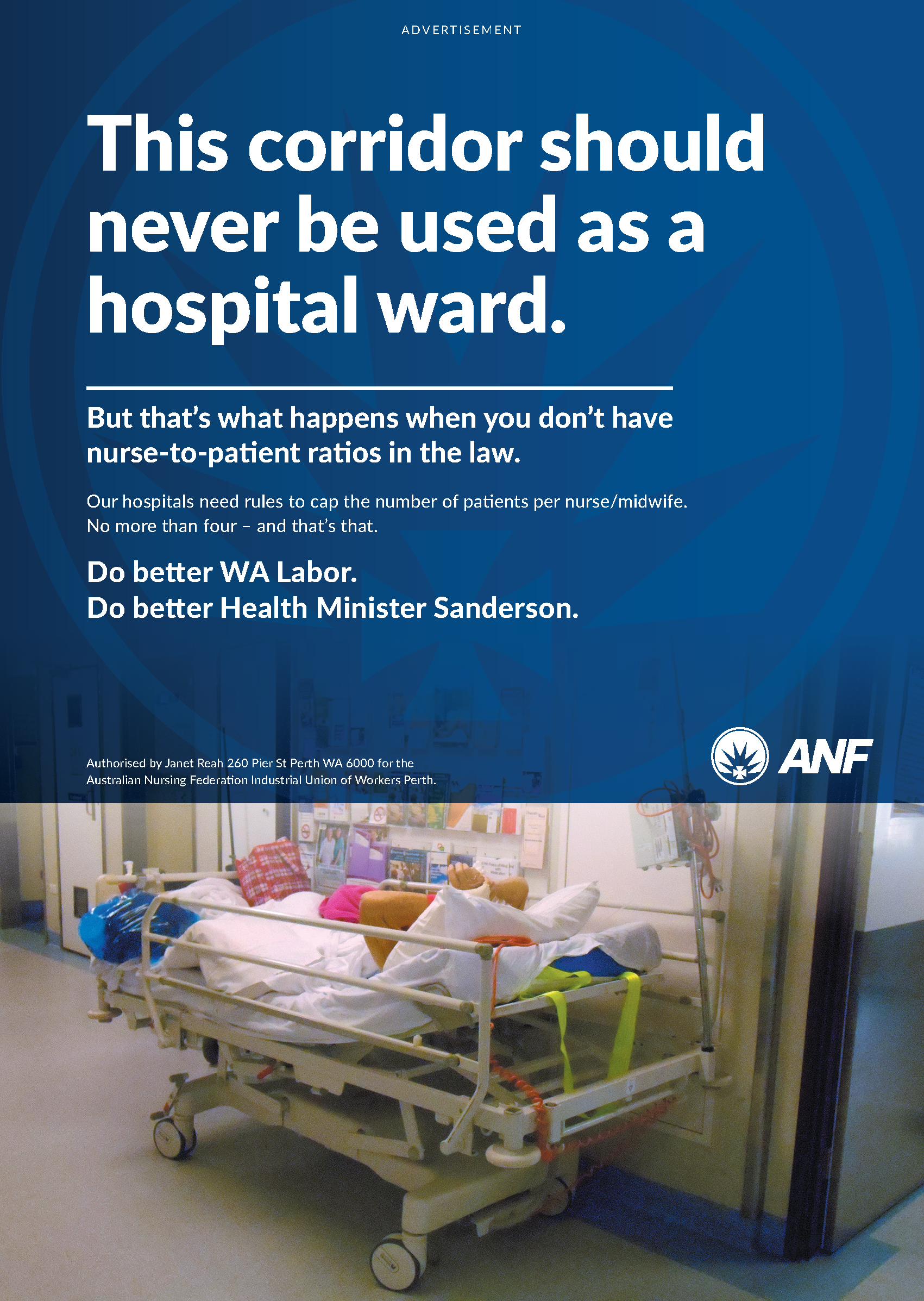 This corridor should never be used as a hospital ward